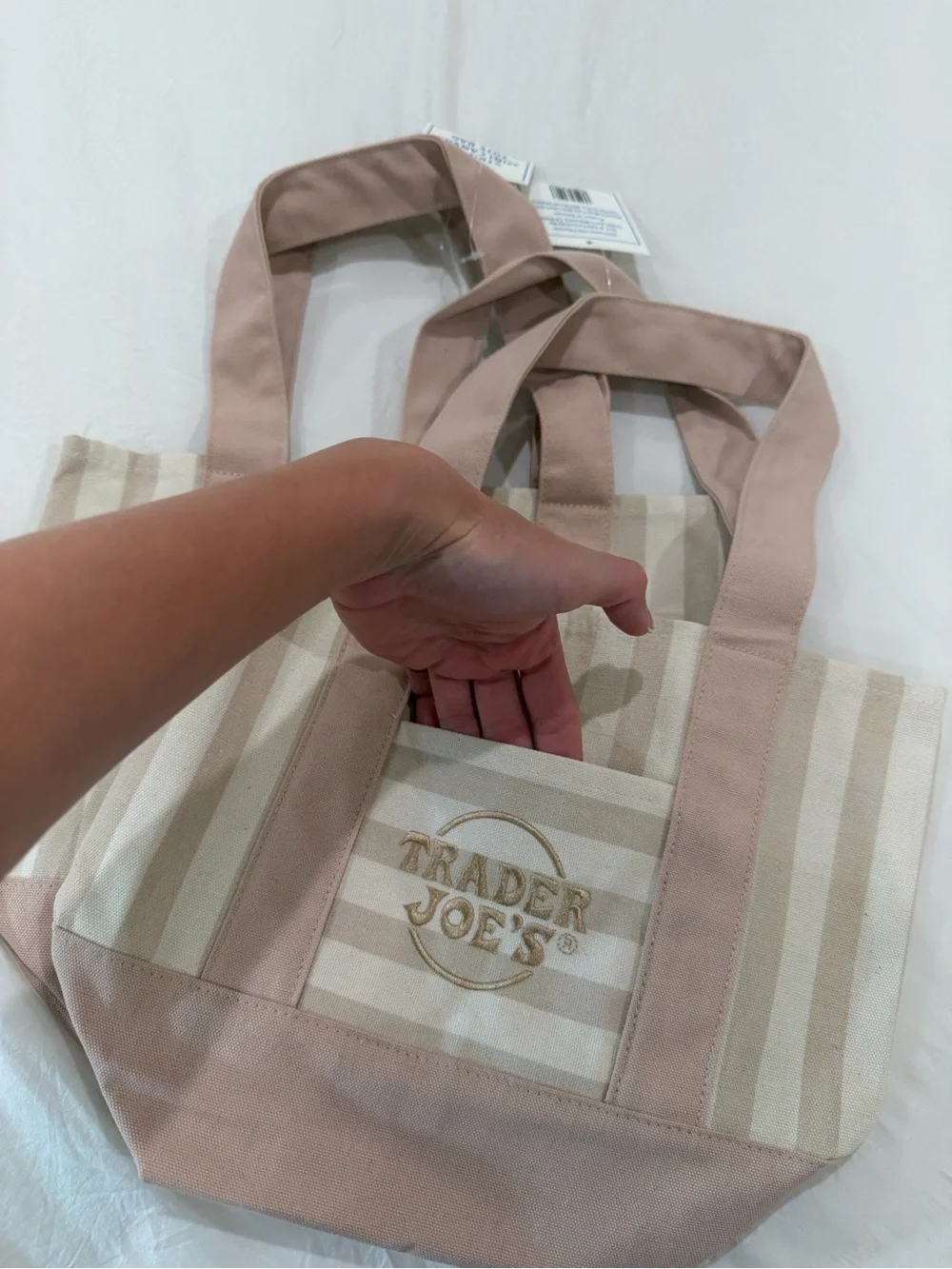 Cream Stripe Canvas Tote Bag - Trader Joe’s